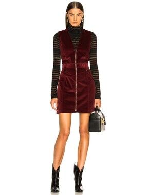 Veronica Beard Orial Corduroy Mini Dress  Bordeaux Size 2 Dark Academia Grunge